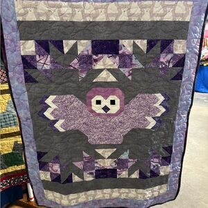 Purple Owl Baby Quilt